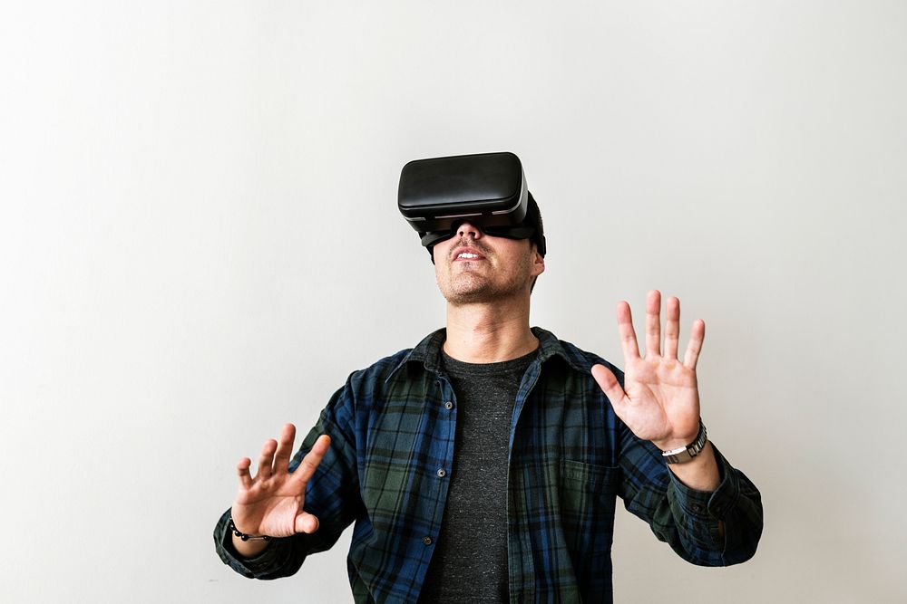 A man with VR headset