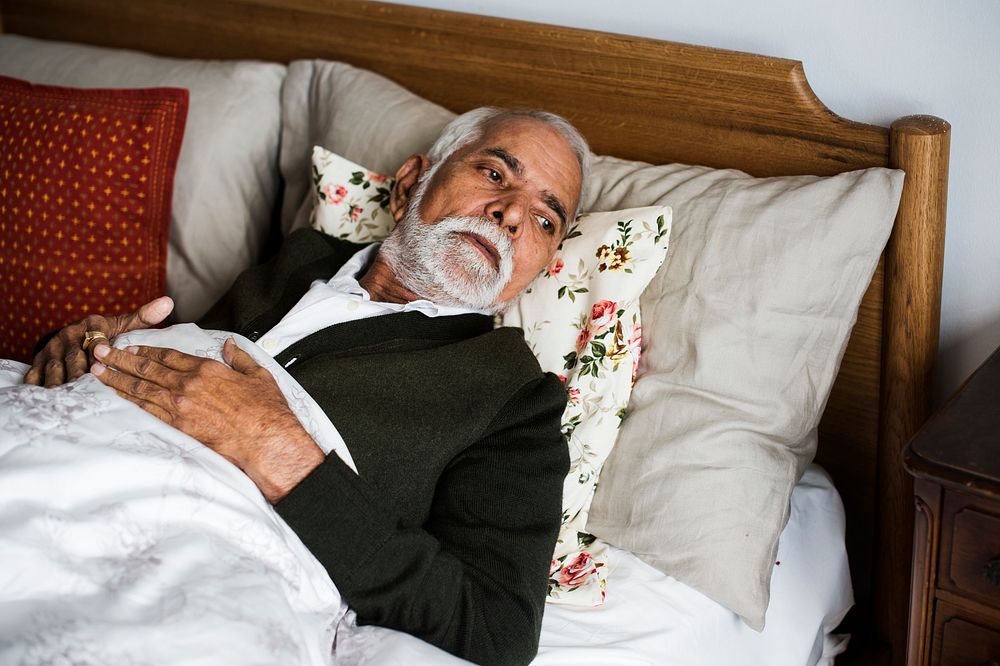 An elderly Indian man at the retirement house