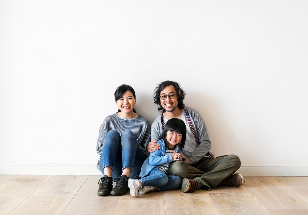 Asian family buy new house