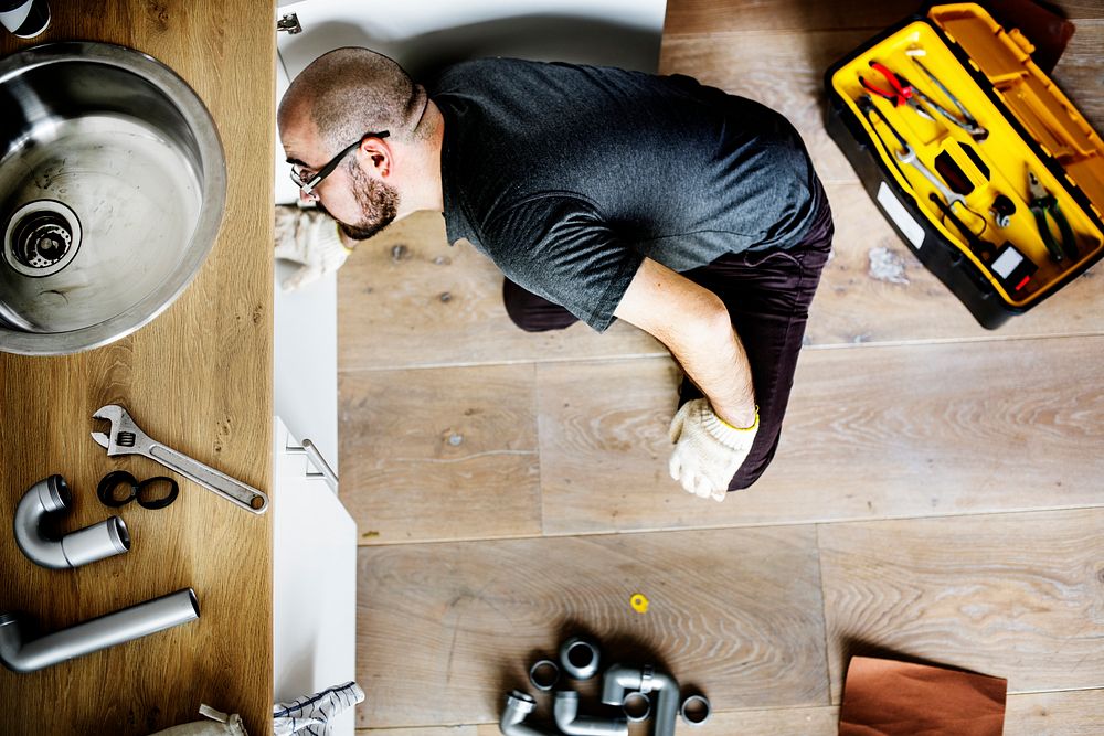 fixing fasteners under kitchen sink