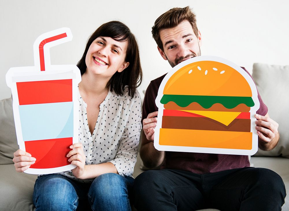 White couple with food icon