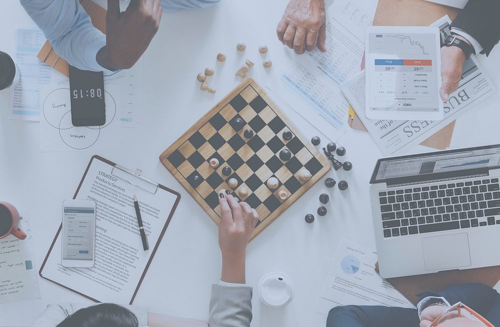 Chess game business strategy concept