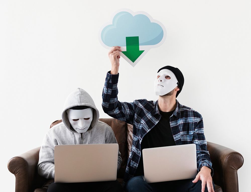 Computer hackers and cyber crime concept