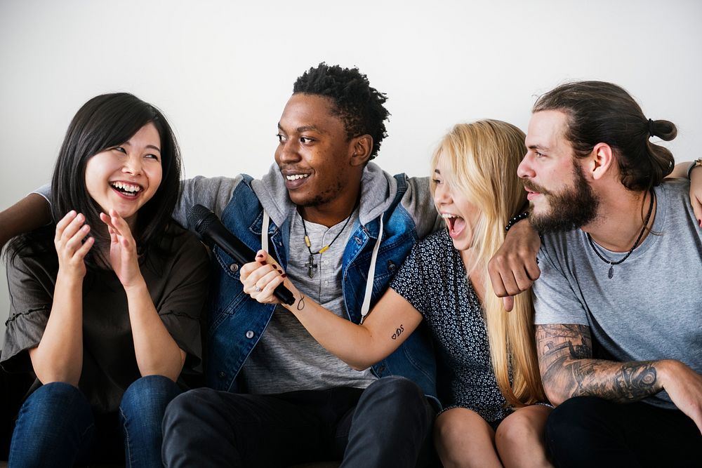 People together enjoying music