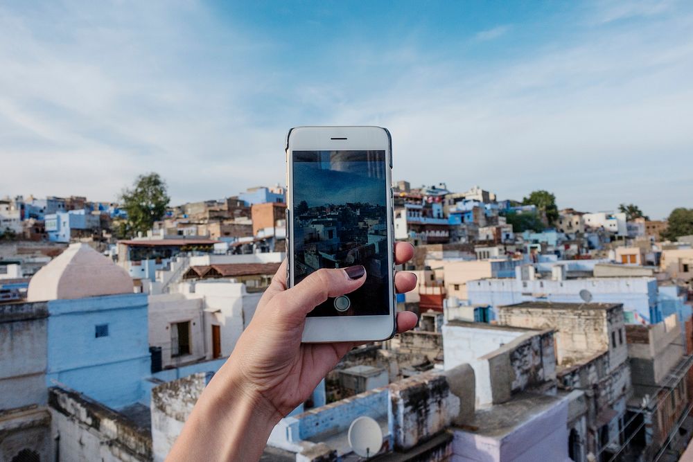 Woman exploring the blue city, Jodhpur India