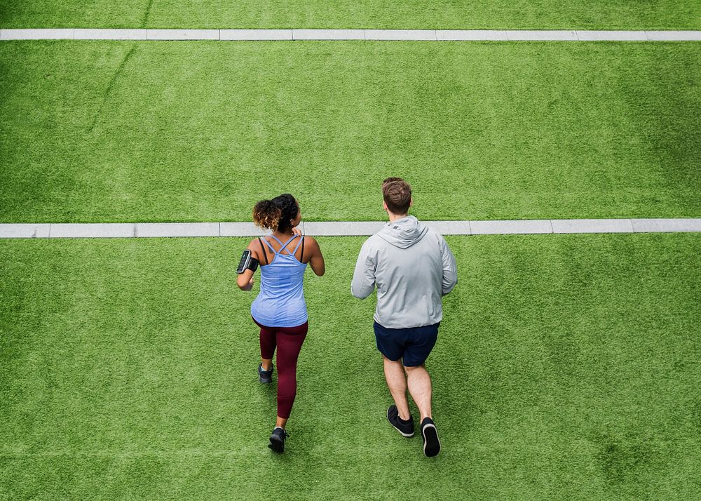 Couple working out together