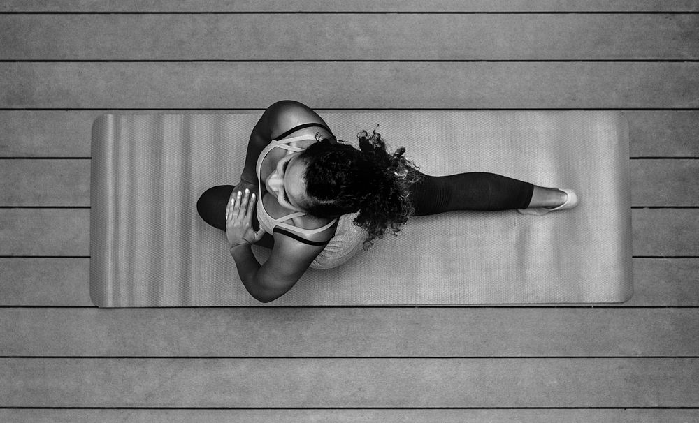Healthy woman doing yoga