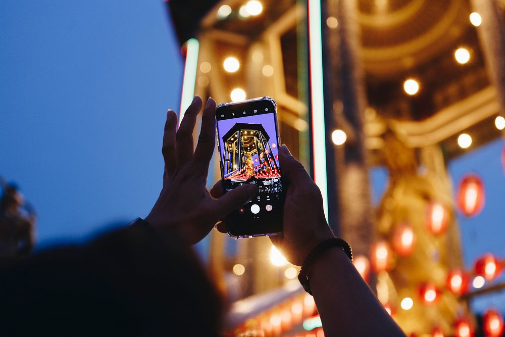 Taking a photo of Chinese lantern festival