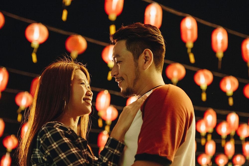 Asian couple at Chinese festival