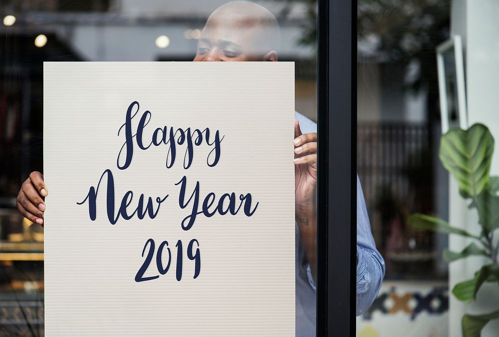 Happy new year 2019 mockup