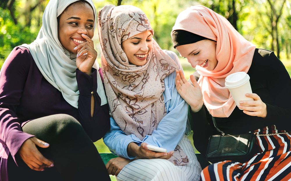 Muslim women hanging out together