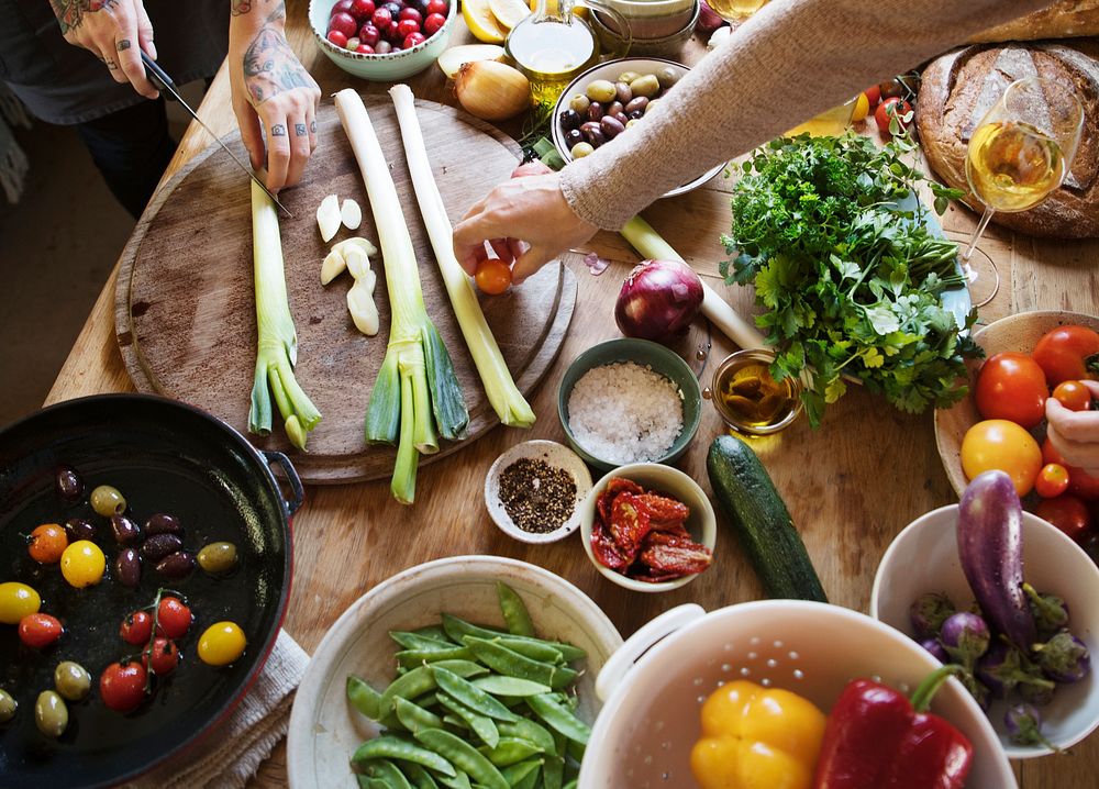 Vegetable preparation food photography recipe idea