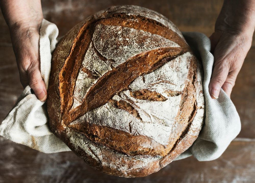 Homemade sourdough bread food photography recipe idea