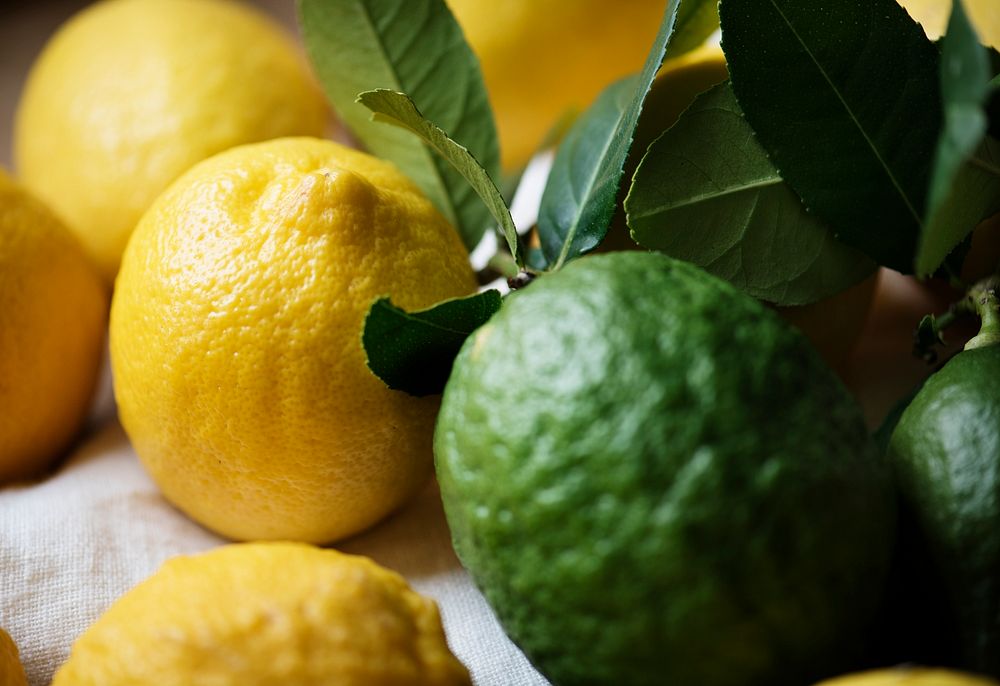 Fresh lemons and limes food photography