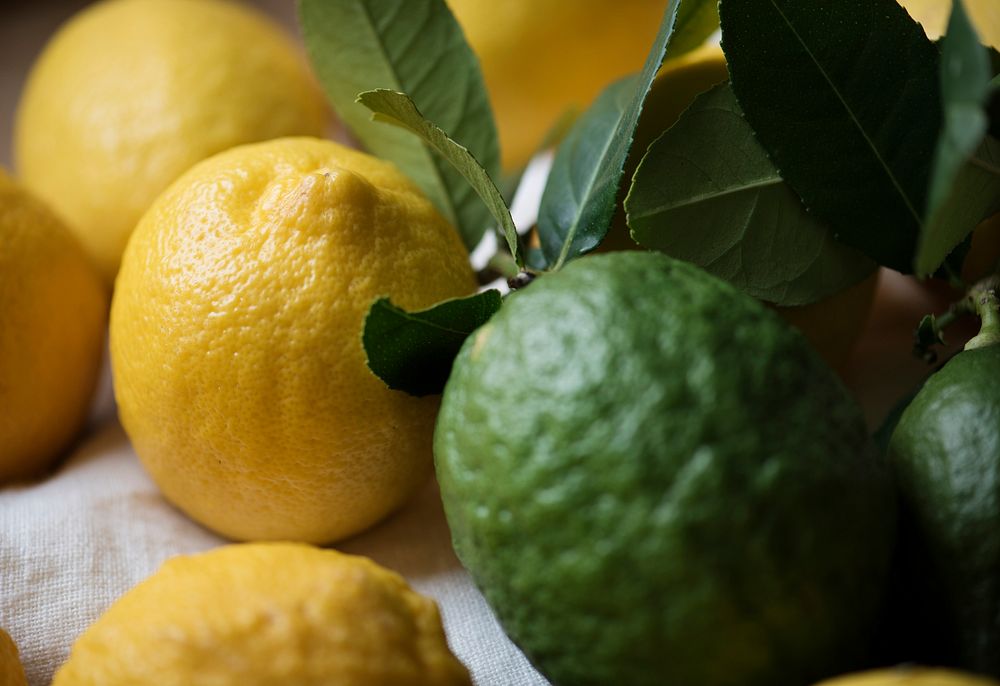 Fresh lemons and limes food photography