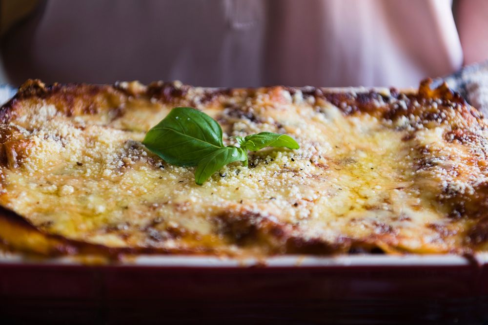 Homemade lasagna food photography recipe idea