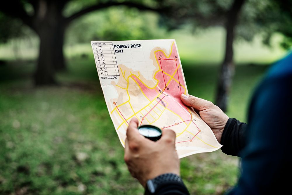 Closeup of  orienteering box location map