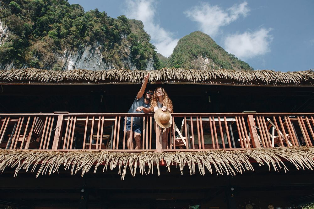 Couple on a honeymoon trip