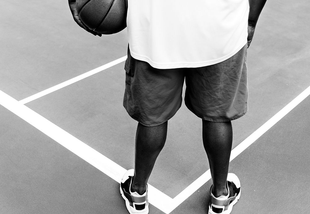 Man on a basketball court