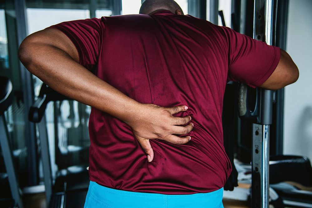 Man having problems with his back