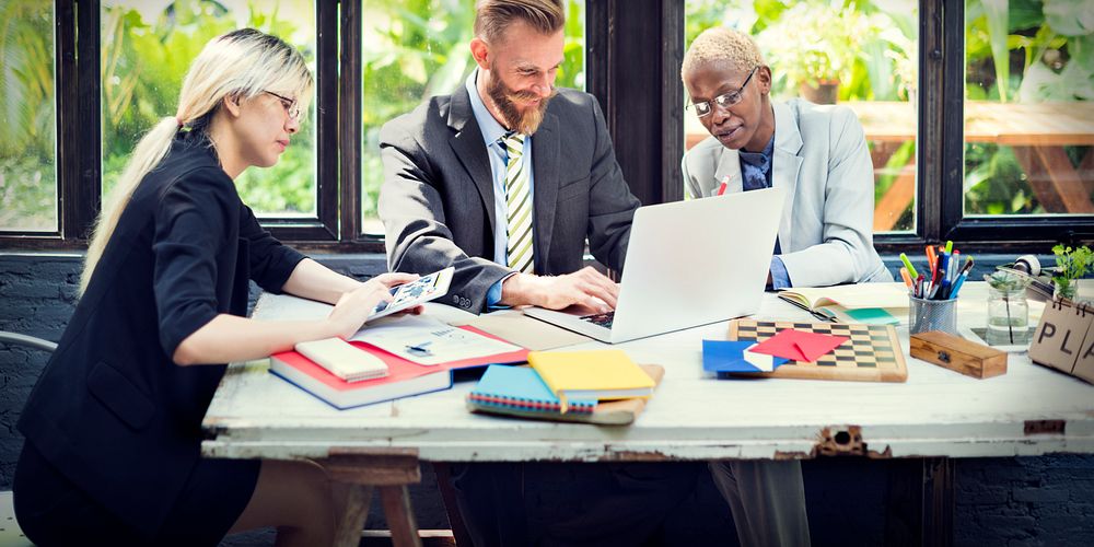 Colleagues working with each other