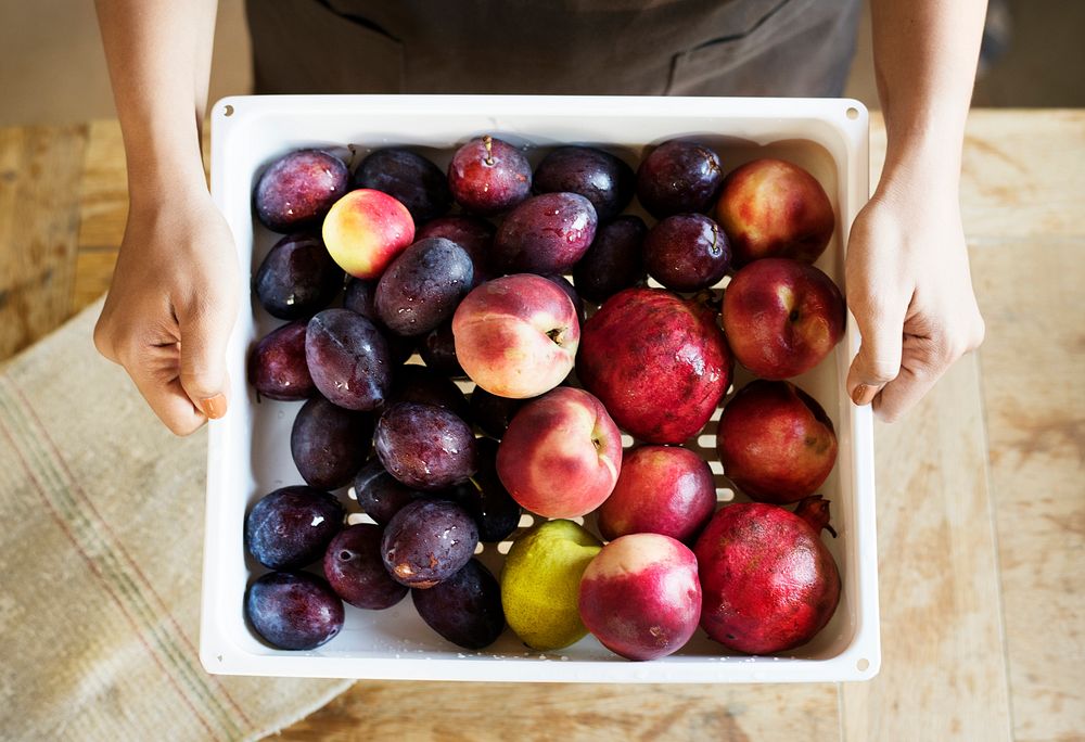 Organic fruits food photography recipe idea