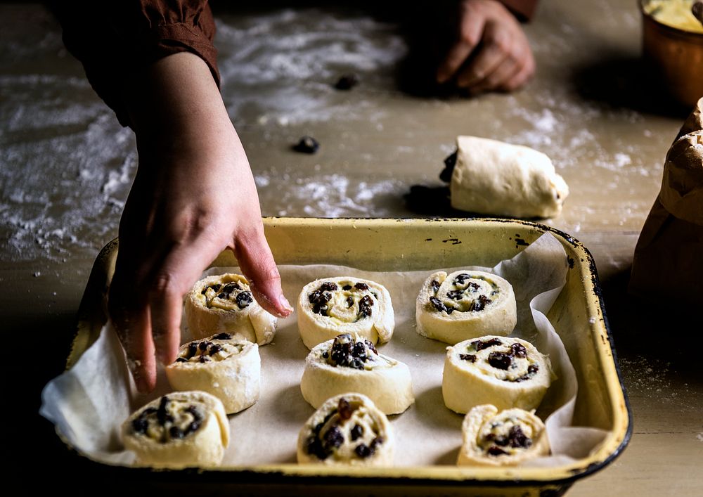Fresh Danish pastry food photography recipe
