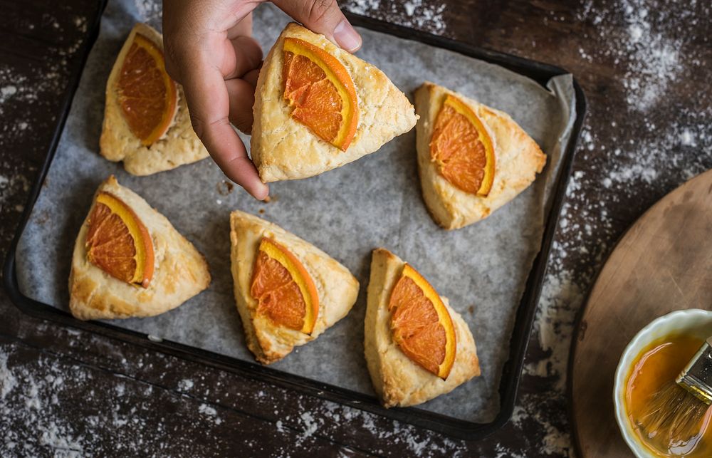 Homemade orange scone photography recipe idea