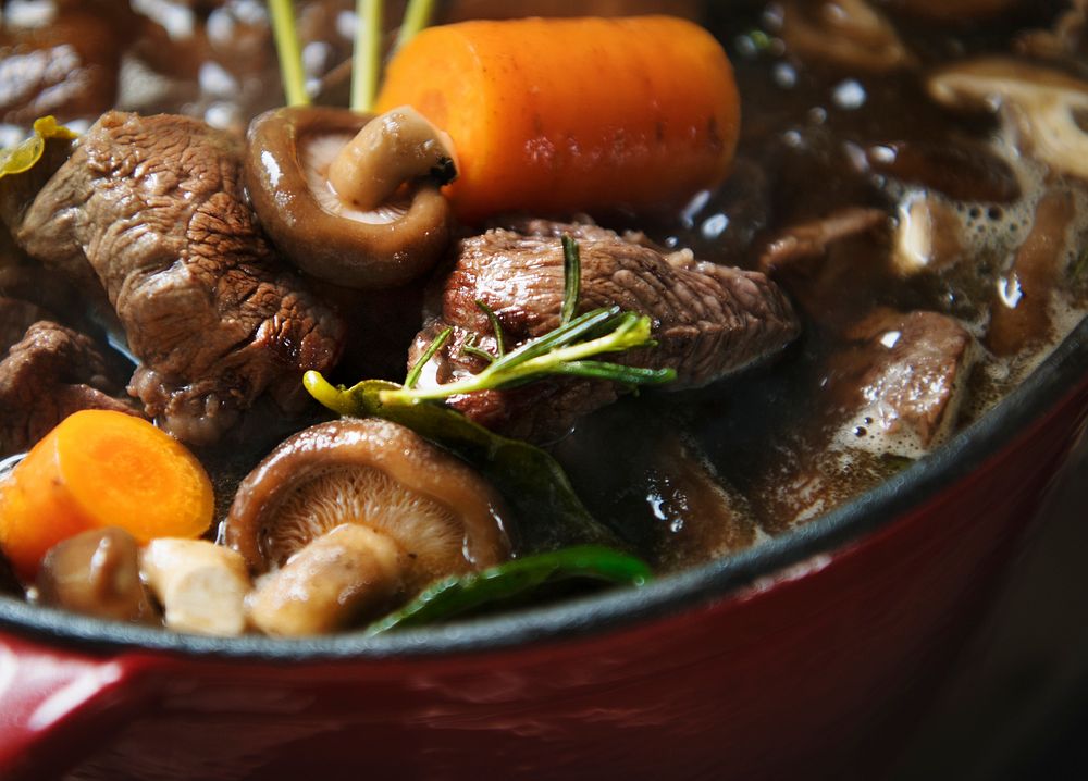 Homemade beef stew food photography recipe idea