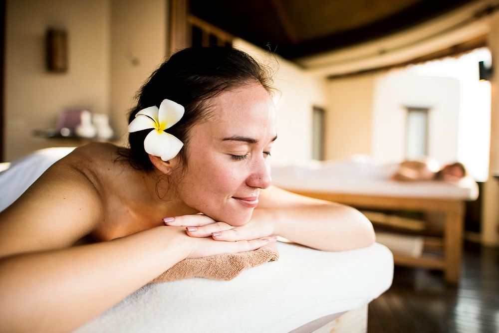 Woman relaxing from a spa treatment