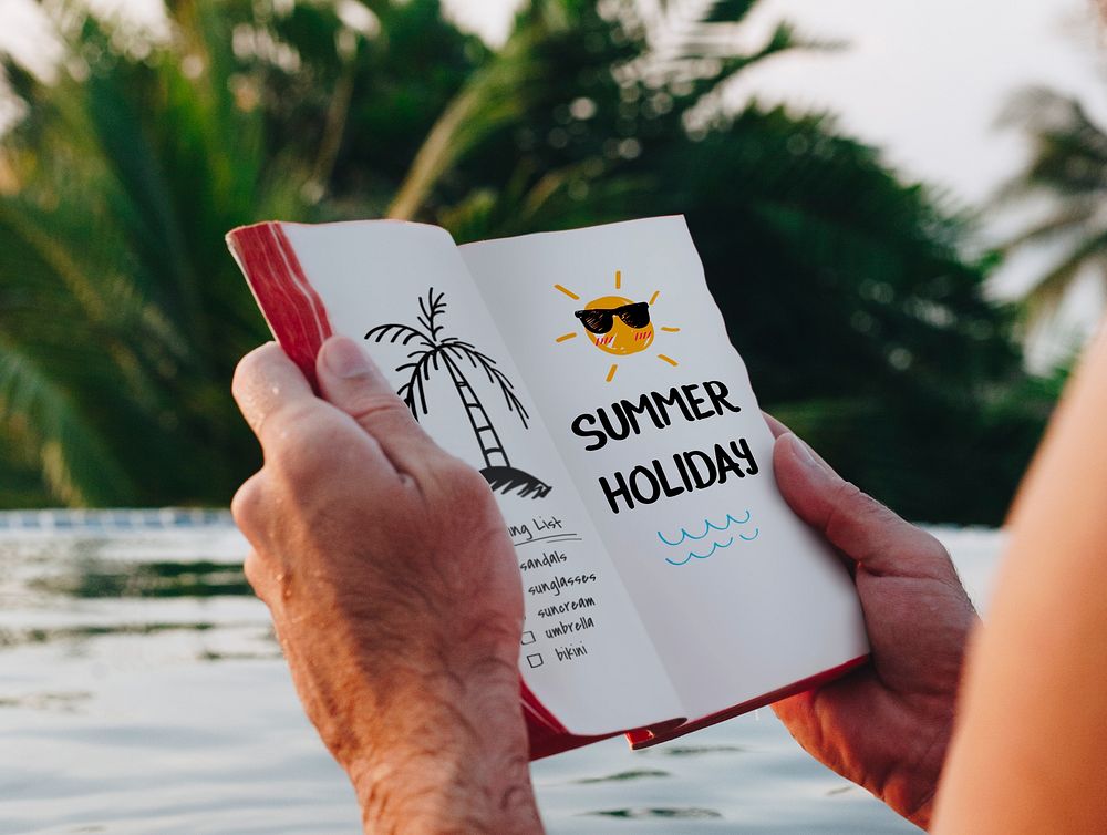 Man enjoying a book by the pool