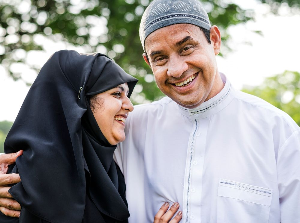 Sweet Muslim husband and wife