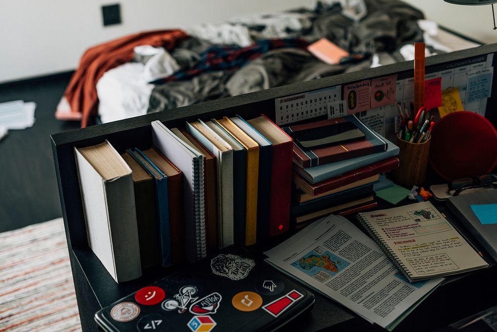 Messy room and study desk