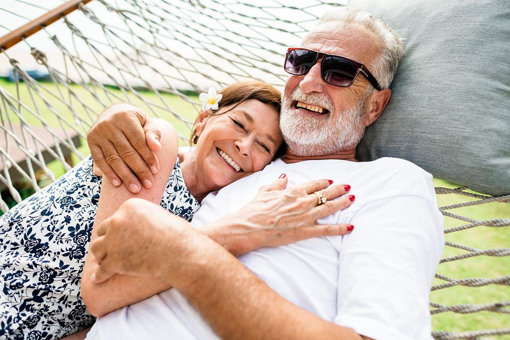 Couple relaxing on a hammock