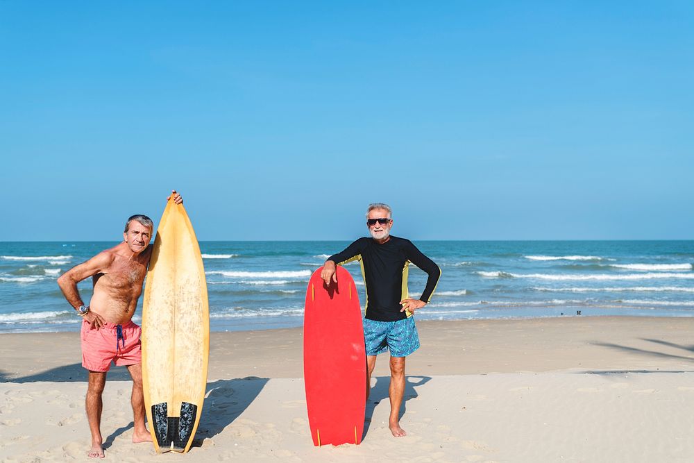 Surfers at a nice beach