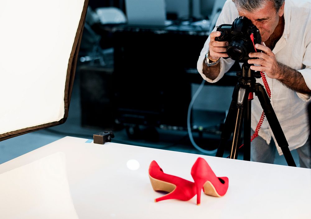 Product photography shoot of shoes