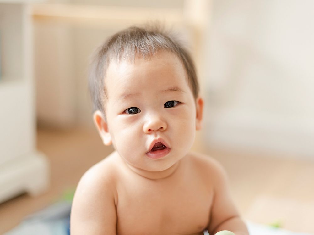 Closeup of a cute Asian baby