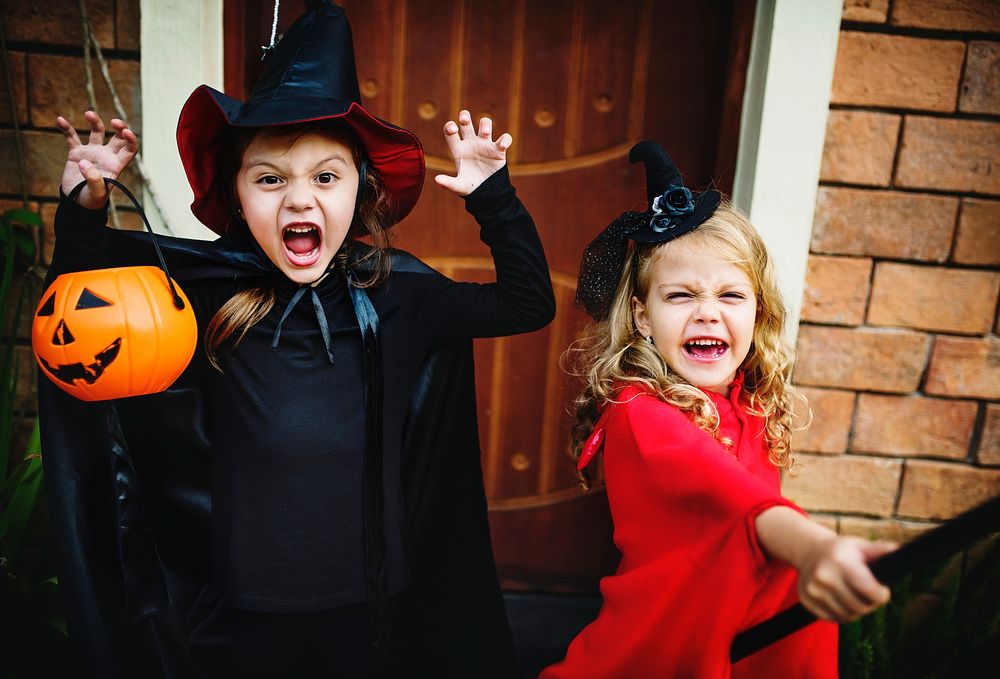 Little children trick or treating | Free Photo - rawpixel