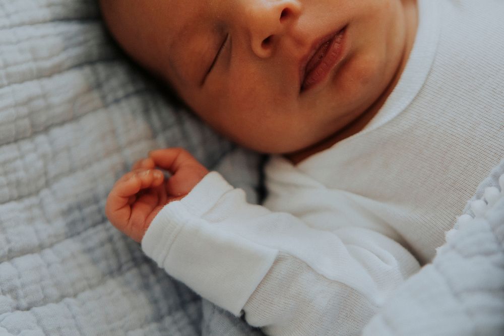 Closeup of a peaceful baby asleep