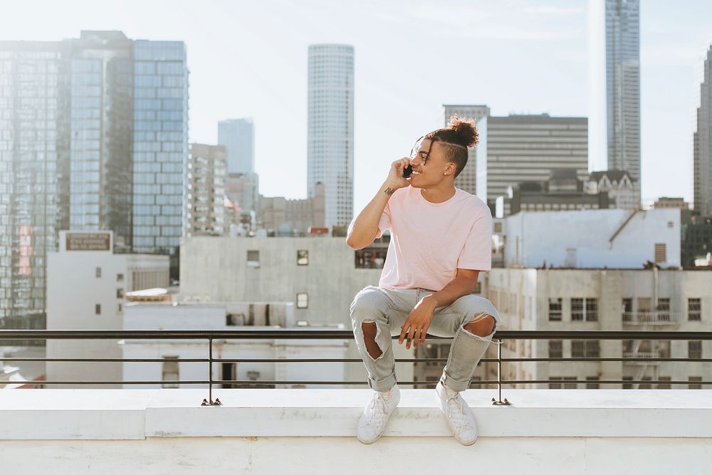 Young guy talking on the phone