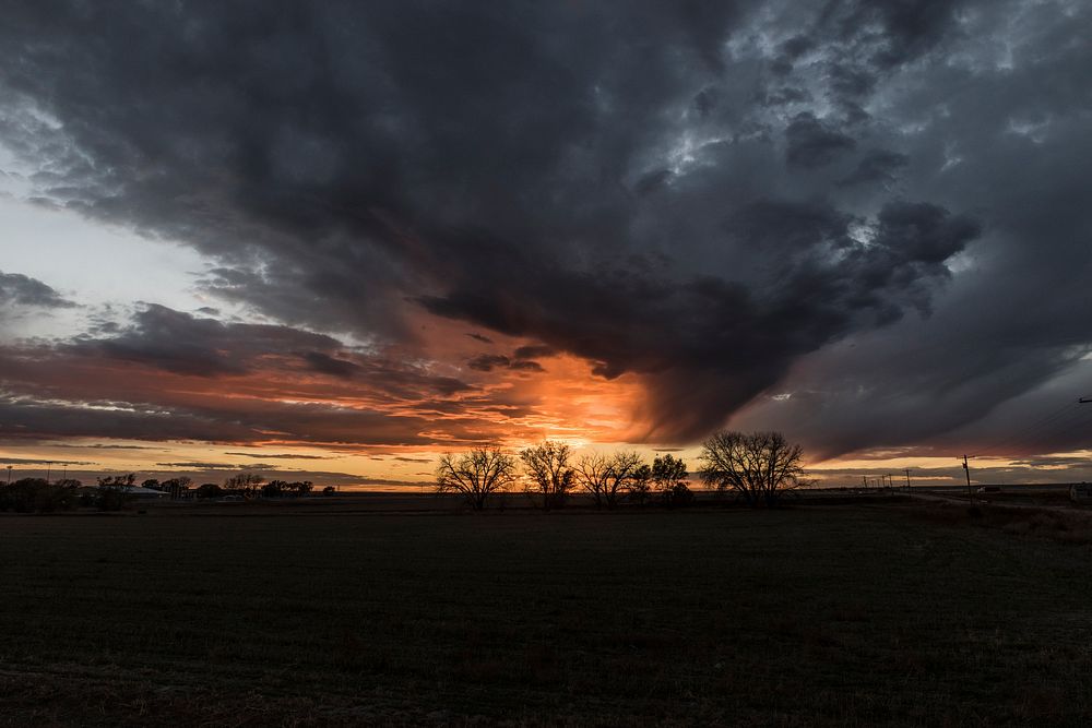 Beautiful sunset near the town of Ovid hard by the Nebraska border in Sedgwick County, Colorado. Original image from Carol…