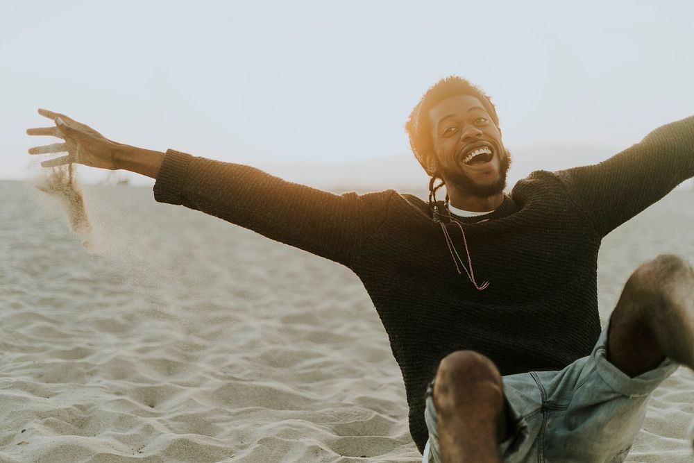 Man sitting at the beach