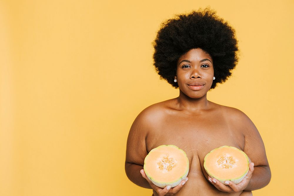 African American woman with melons