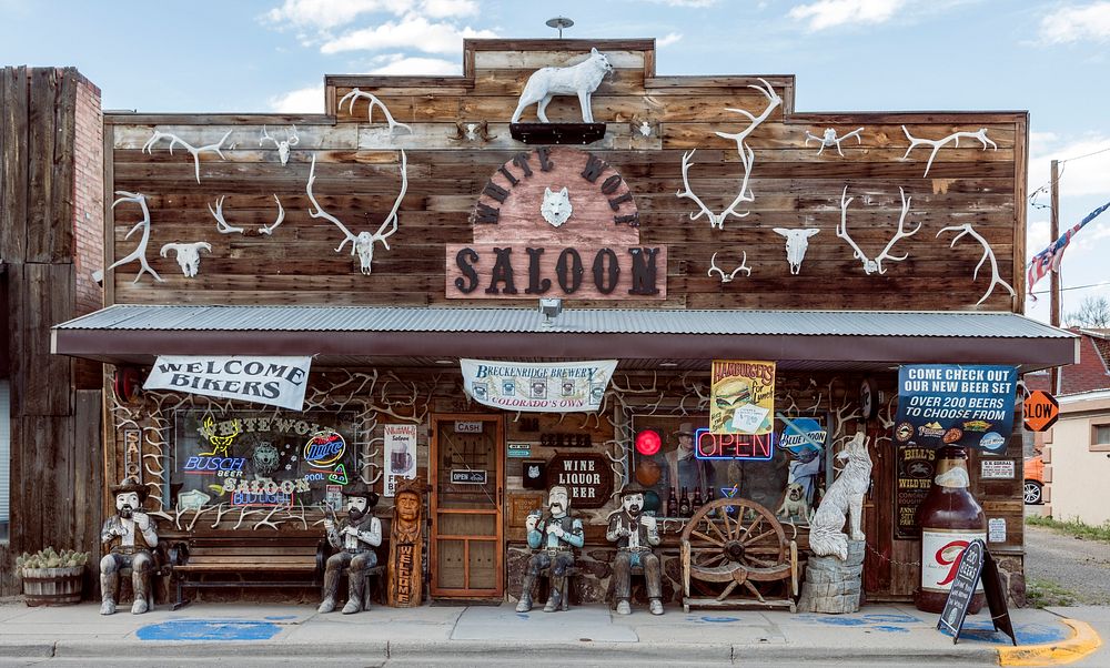 The distinctive White Wolf Saloon in Douglas, site of the annual Wyoming State Fair. The bar's owners, Diane and Carl…