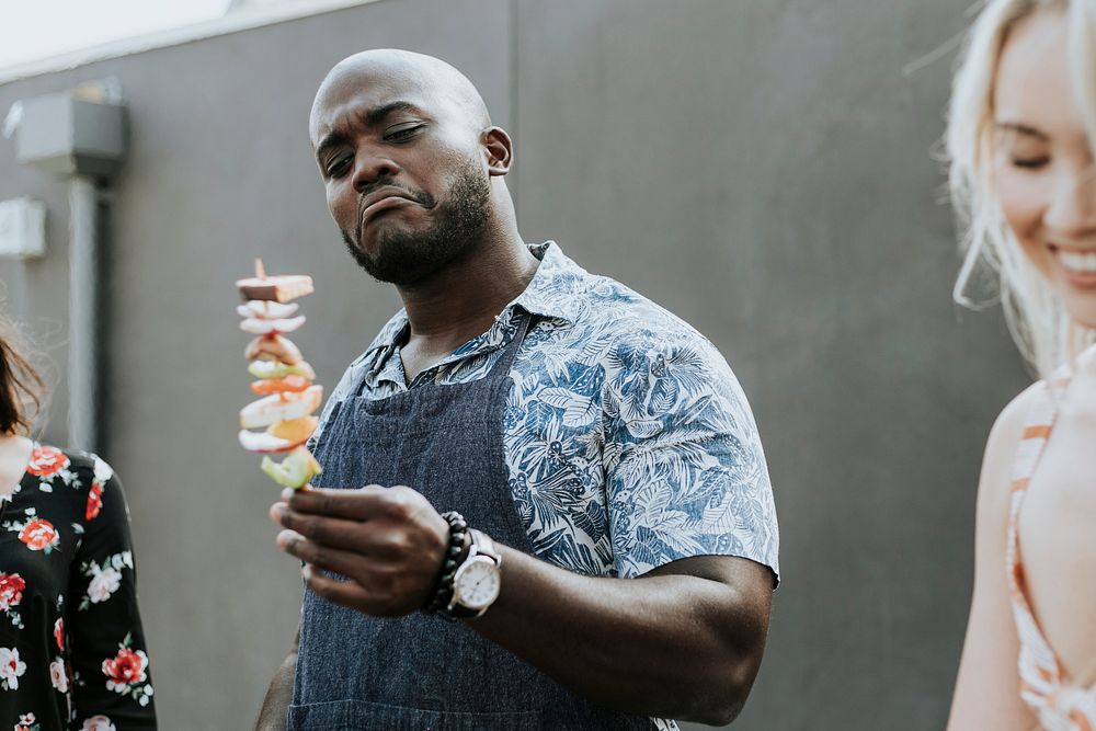 Skeptical Chef With A Barbeque Premium Photo Rawpixel 