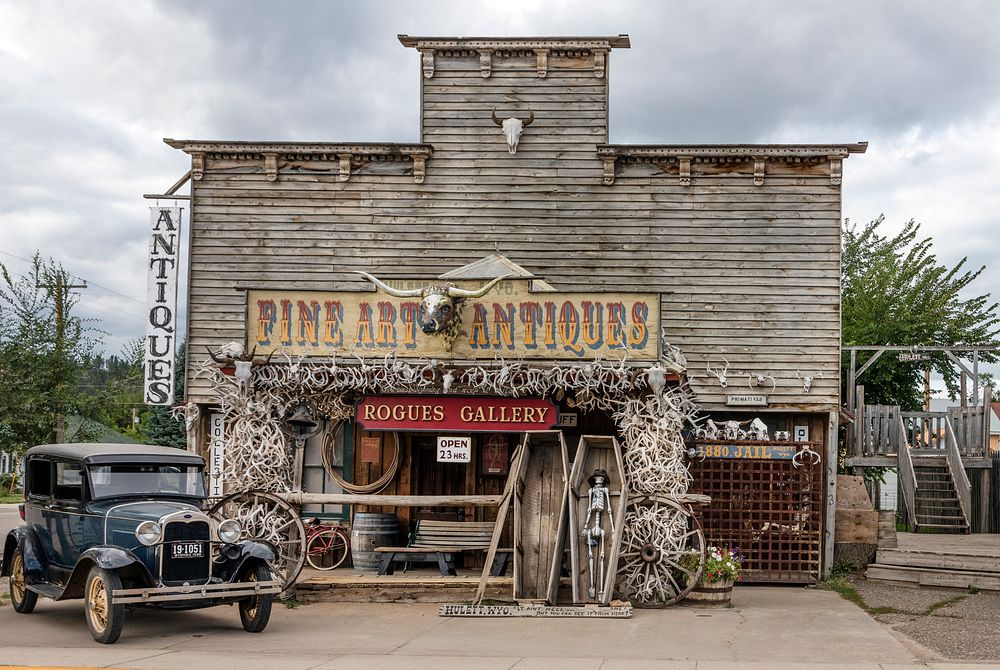 The complex and imaginative Rogues Gallery antique store in Hulett, Wyoming. Original image from Carol M. Highsmith&rsquo;s…