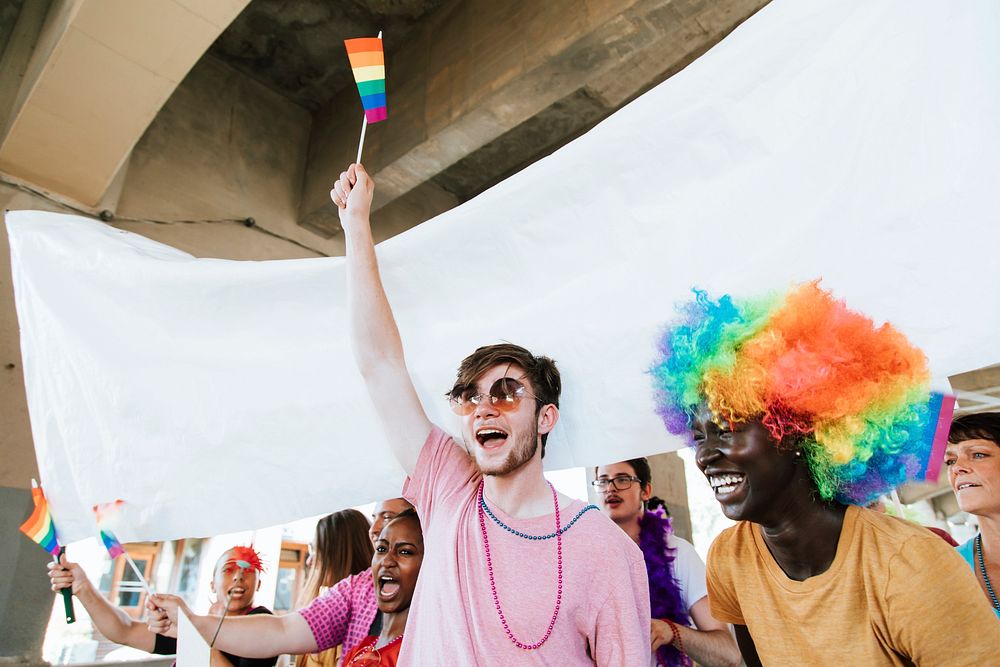 Cheerful gay pride and lgbt festival