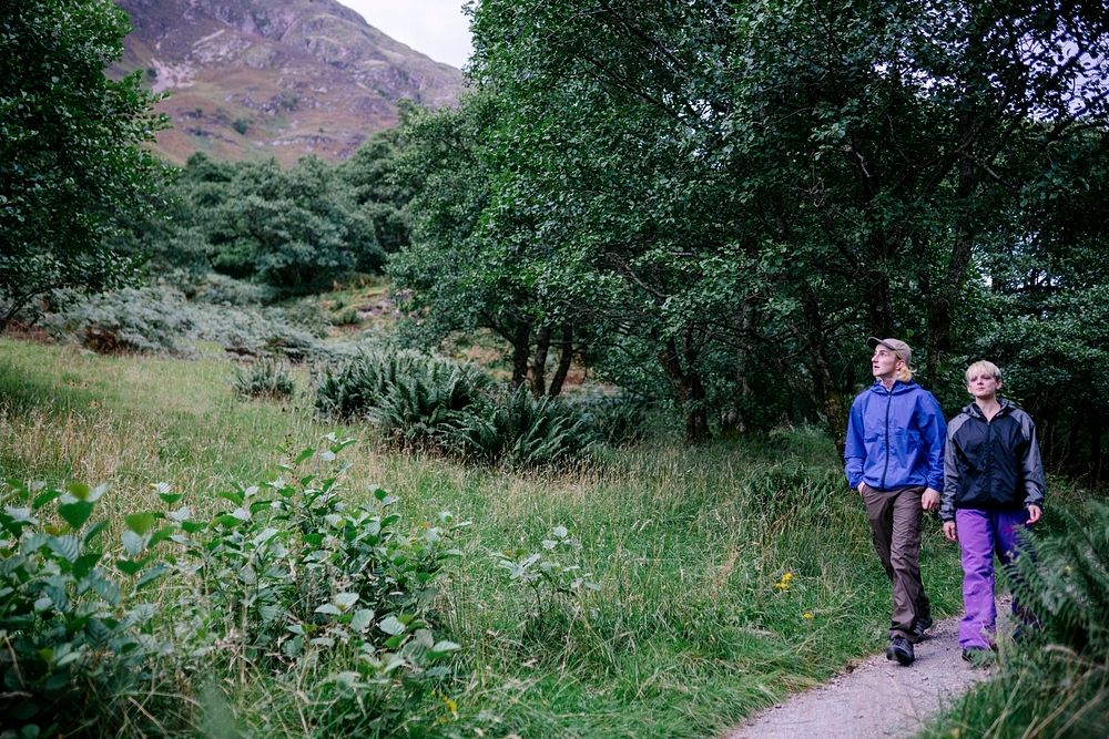 Couple walking in the nature