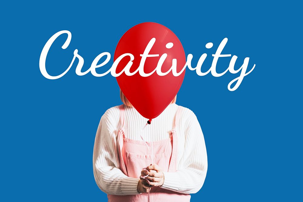 Creativity typography over a balloon