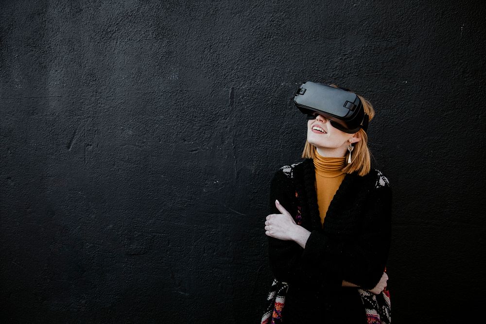 Woman enjoying a VR experience